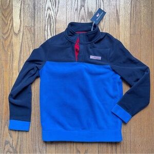 NEW Vineyard Vines Boys Snap Classic Fleece Pullover Blue NWT
